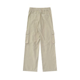 Men Jeans Vintage Multi-Pocket Workwear Jeans Solid Color