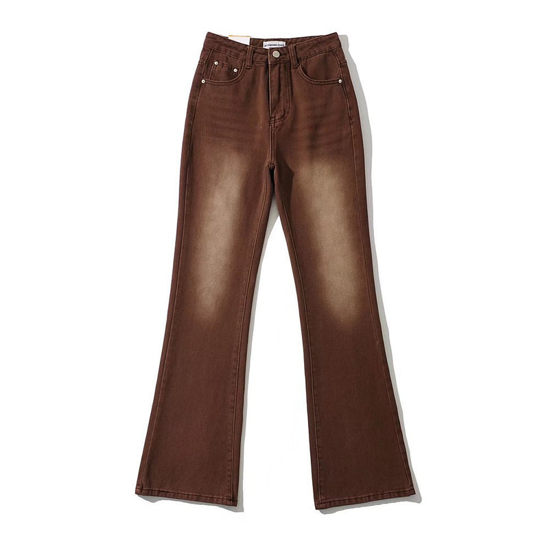 Women Jeans Distressed Slim Fit Bell-Bottom Pants