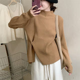 Women Pullover Sweater Button Knit Warm Shirt