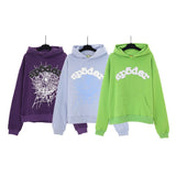 Sp5der Hoodie & Sweatpants 2 Piece Set Spider Web Three-Dimensional Foaming