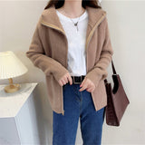 Women Knitted Cardigan Vintage Loose Sweater
