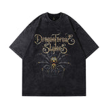 Men T-shirt Cartoon Animation Printing Distressed Oversize