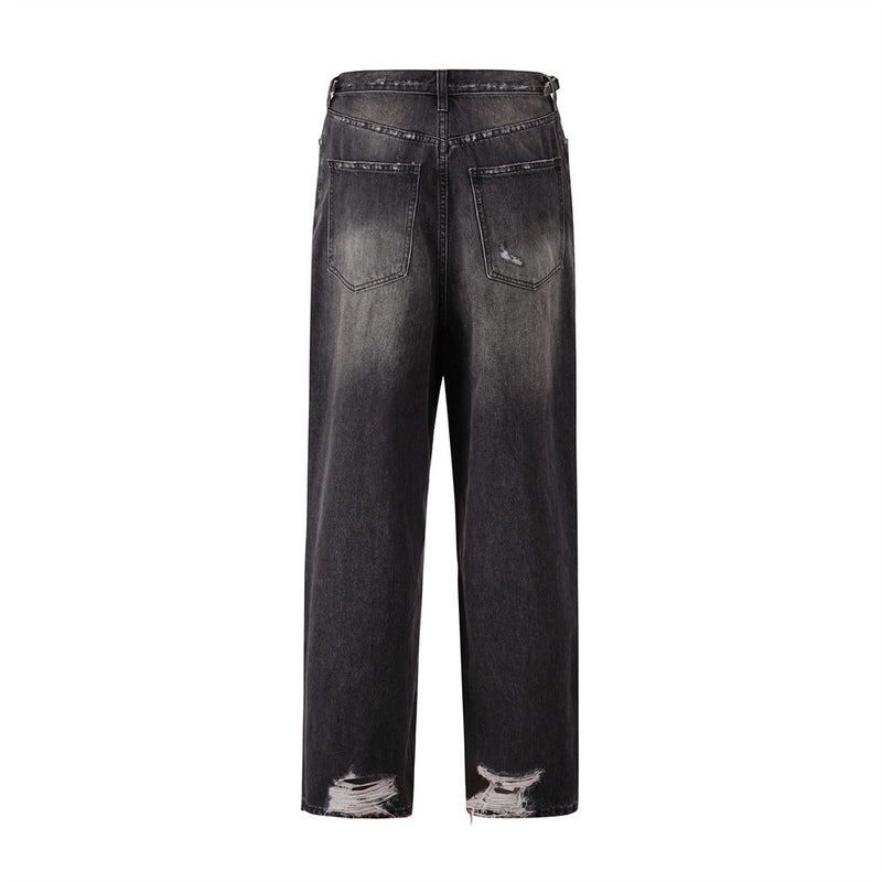 Men Jeans Loose Hole Punk Distressed