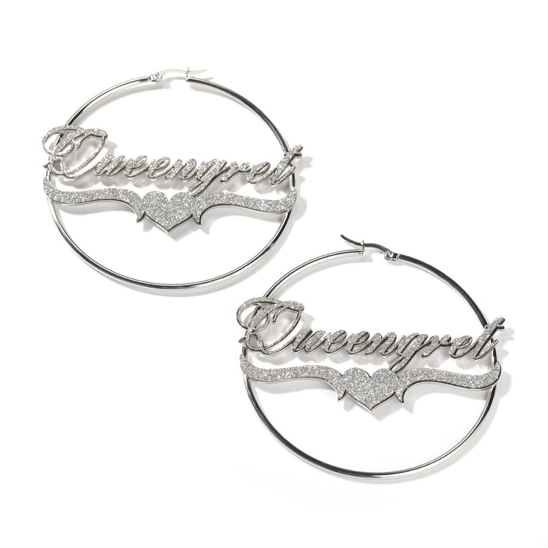 Earrings Ring Letter Earrings Alphabet Pieces Word Up