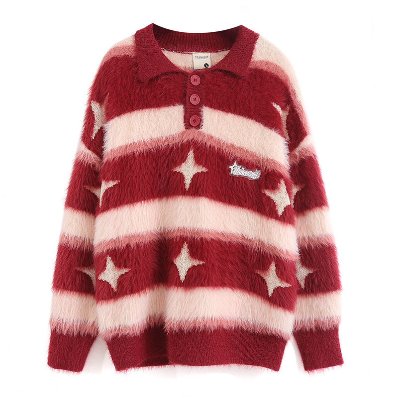 Women Sweater Vintage Knitted Top Oversize Soft Idle Style