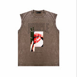 Purple Brand Distressed Tank T Shirts Distressed Sleeveless T-shirt Vest