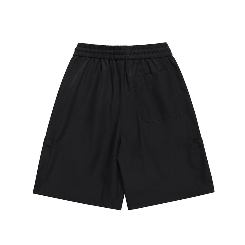 Men Shorts Zipper Decorations Casual Loose Sports Solid Color