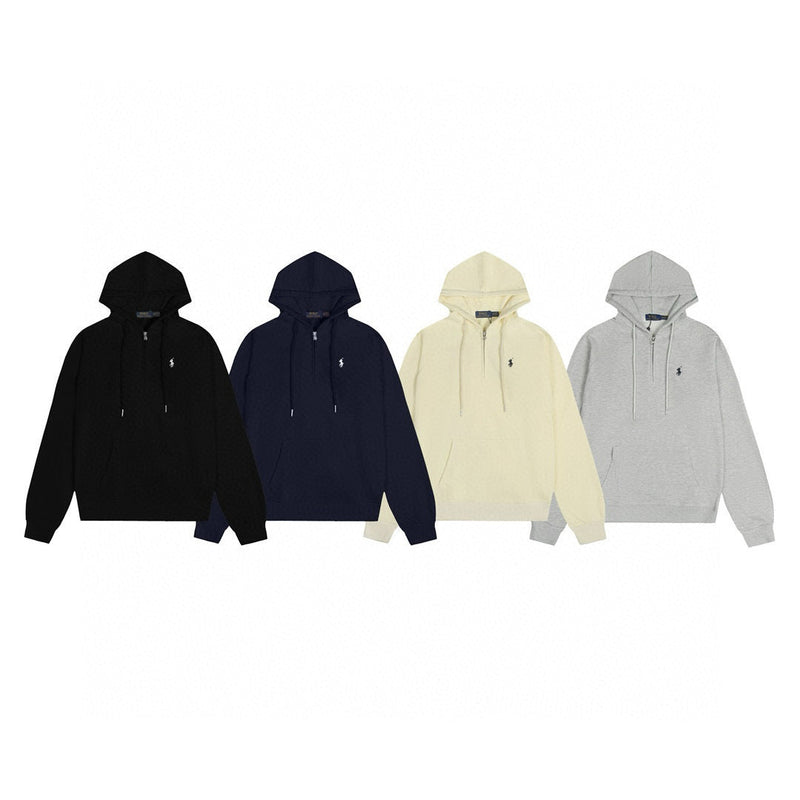 Ralph Lauren Coat Ralph Lauren Pony Embroidered Half Zip Cardigan Hooded