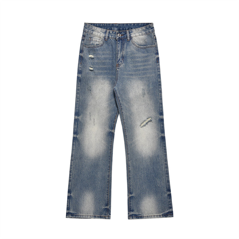 Men Jeans Vintage Washed Retro Loose