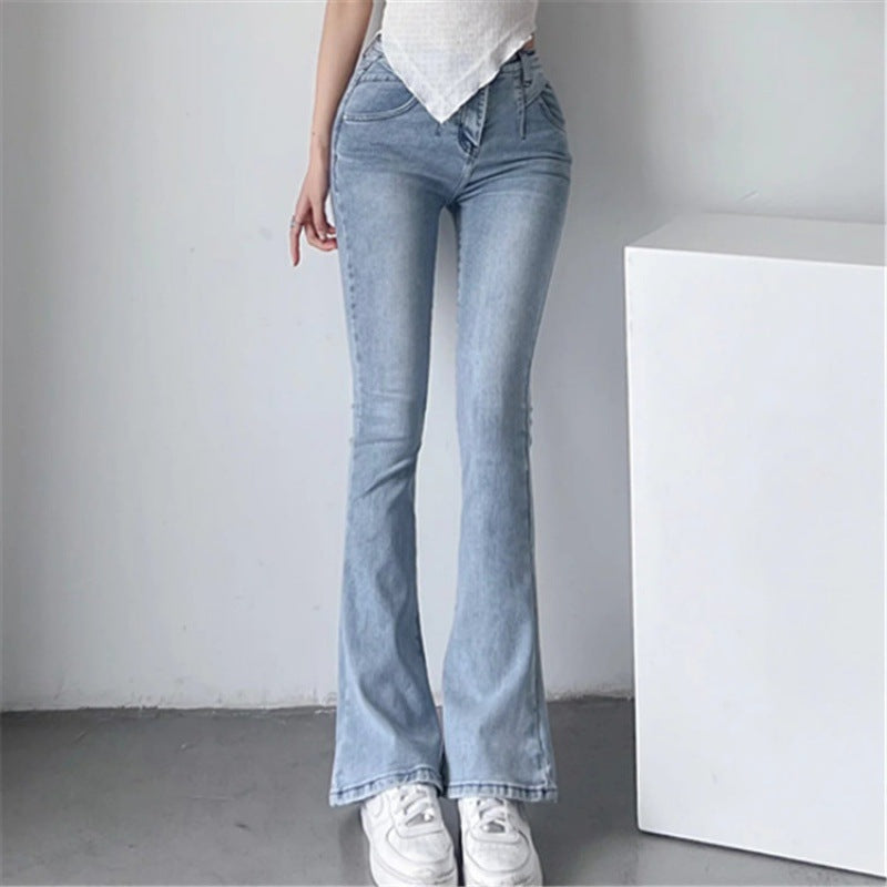 Women Jeans High Waist Slimming Longer Leg Bell-Bottom Pants