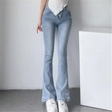 Women Jeans High Waist Slimming Longer Leg Bell-Bottom Pants