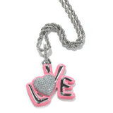 Jewelry Love Alphabet Pieces Hip Hop Diamond Pendant Necklace St. Valentine's Spectrum Alphabet Pieces Night light
