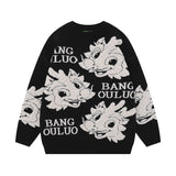 Women Sweater Fun Jacquard Knitted Wool