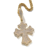 Jewelry Cross Pendant Copper Set Zircon Full Diamond Necklace Crosses Egypt Pieces Jesus Pieces