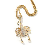 Jewelry Copper Zircon Scorpion Pendant Twist Chain Necklace ins Spectrum Animal Far East