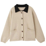 Women Knitted Cardigan Vintage Casual Loose Sweater