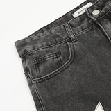 Men Jeans Five-Pointed Star Patch Distressed