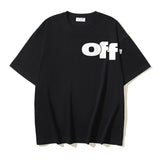 Off White T Shirts OW Letter Pattern Crew Neck Pullover Short Sleeves