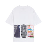 C.e t shirts abstract painting printingloose round neck pullover short sleeves