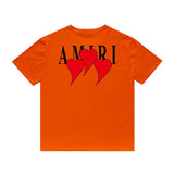 Amiri T Shirt Red Heart Printing Casual round Neck Short Sleeves T-shirt