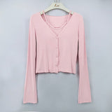 Women Vest Suspenders Vest Jacket Two-Piece Set
