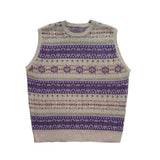 Kapital T Shirt Hitian Hehong Bone Skeleton Ethnic Retro Flower Stripe Knitted round Neck Vest