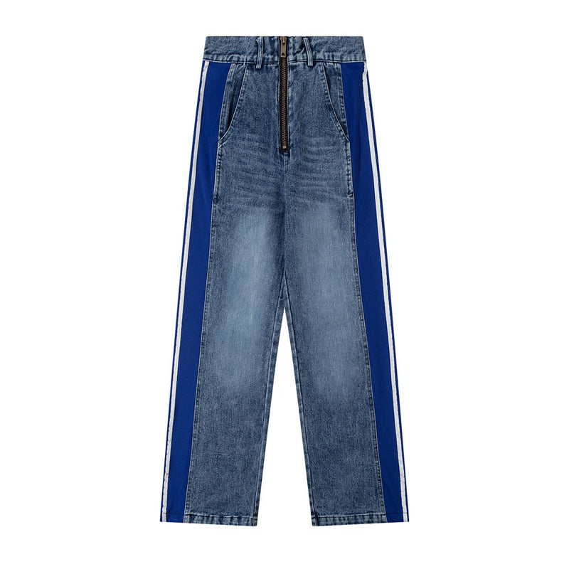 Men Jeans Side Stripes Stitching