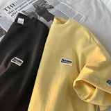 Men T Shirt Summer Loose Klein Blue