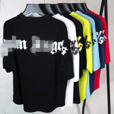 Palm Angle T Shirts Candy Color Puff Print Loose