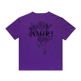 Amiri T Shirt Printed Casual Hip Hop round Neck Short Sleeve T-shirt