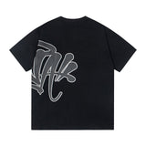 Synaworld T Shirts central cee Short Sleeve Classic Letter Print Loose Casual T-Shirt