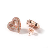 Earrings Zircon Hollow Love Stud Earrings St. Valentine's Spectrum