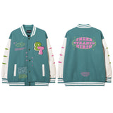 Women Jackets Flocking Embroidered Baseball Uniform Loose Casual