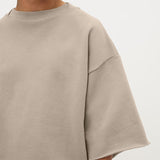 Fog Fear of God Essentials T Shirt Solid Color Fleece Sweater 3/4 Sleeve Loose round Neck Pullover Short Sleeve Men