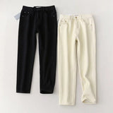 Women Jeans Fleece-lined Slim Fit Thickened Slimming