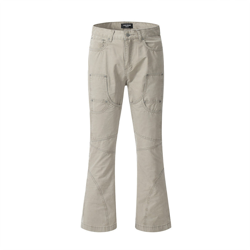 Men Jeans Stitching Casual Working Pants