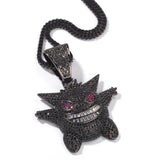 Jewelry INS full zircon purple Geng Gui pendant necklace Animal rapper