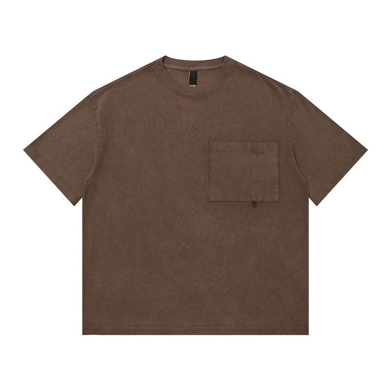 Men T-Shirt Distressed Loose Solid Color