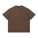Men T-Shirt Distressed Loose Solid Color