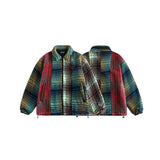 Unisex Coat Plaid Couple Lamb Wool Cotton-Padded Jacket