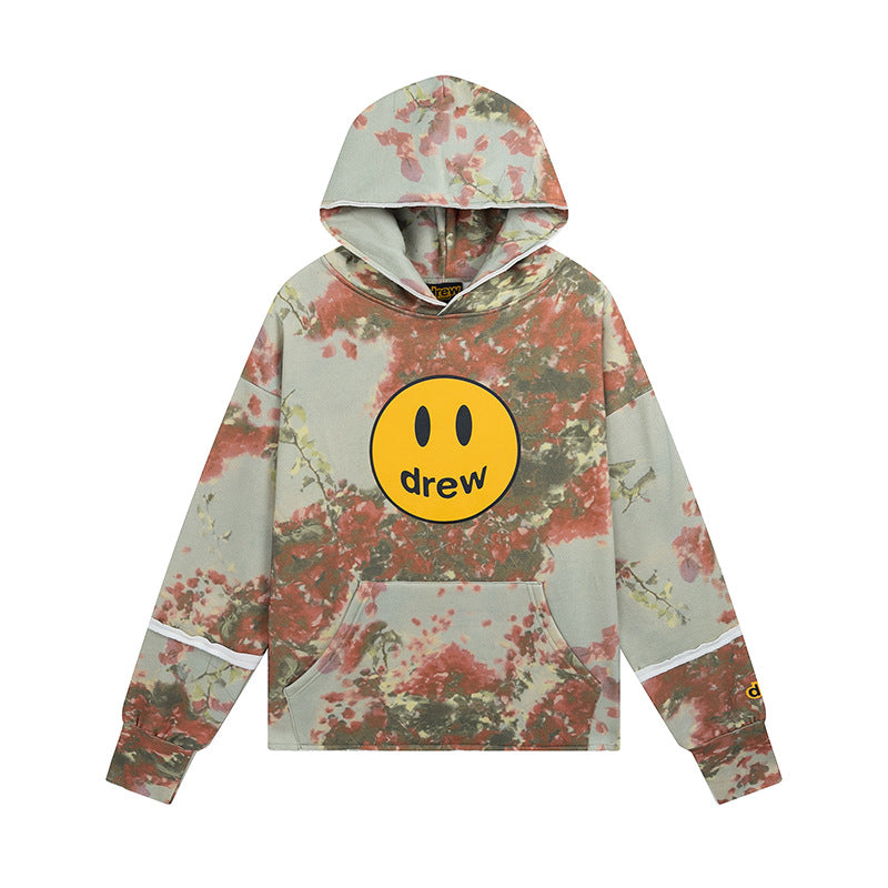 Drew House Hoodie Unisex Loose Casual Flower Pattern Hoodie