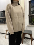 Women Work Business Casual Sweats Knitted Loose Turtleneck Sweater