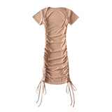 Women's Dresses Sexy Drawstring Ruffle Dress