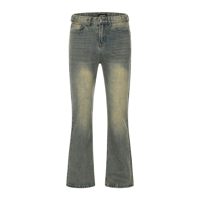 Men Jeans Bell-Bottom Pants Hip Hop Loose Leisure