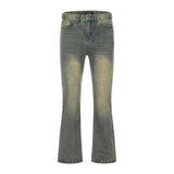 Men Jeans Bell-Bottom Pants Hip Hop Loose Leisure