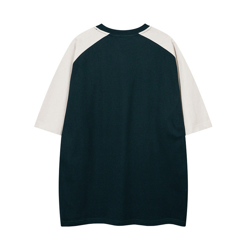 Men T-Shirt College Style Retro Oversize Loose Sports