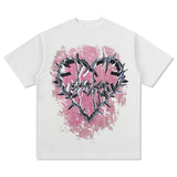 Unisex T Shirt Spiny Heart Print Short Sleeve