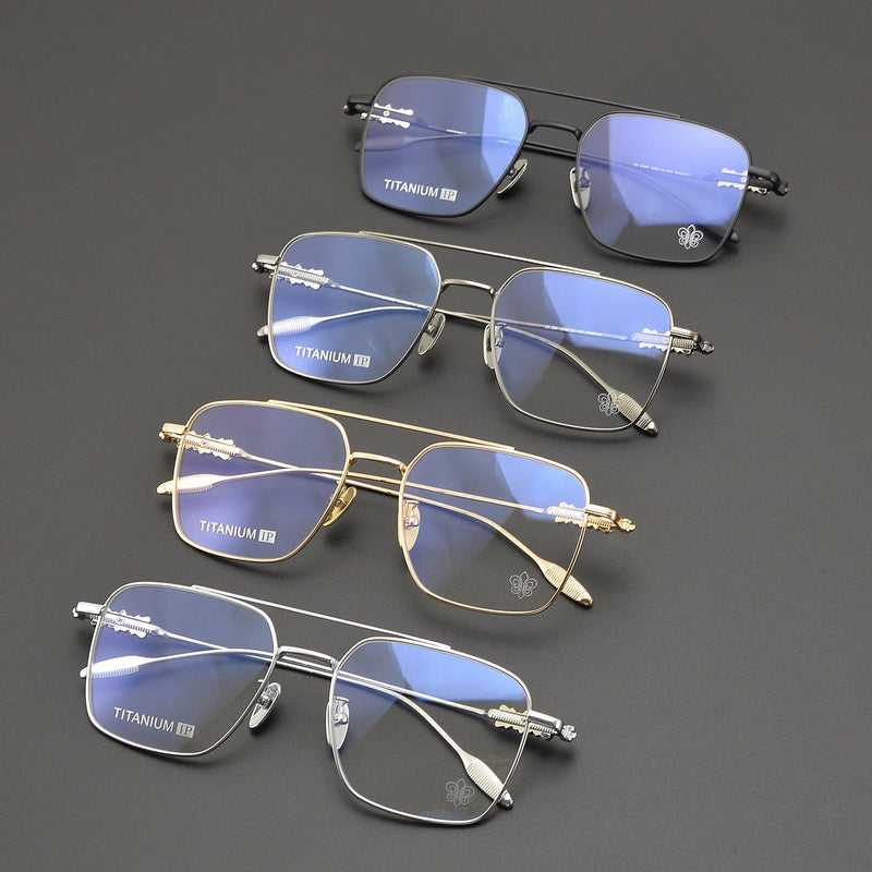 CHH Chrome Hearts Glasses Double Beam Ultra Light Titanium Frame Myopia Glasses Frame