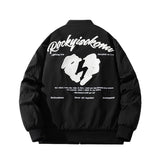 Mens Vintage Jackets Embroidered baseball jersey hooded jacket