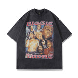 Men T-shirt Portrait Printing Vintage Loose